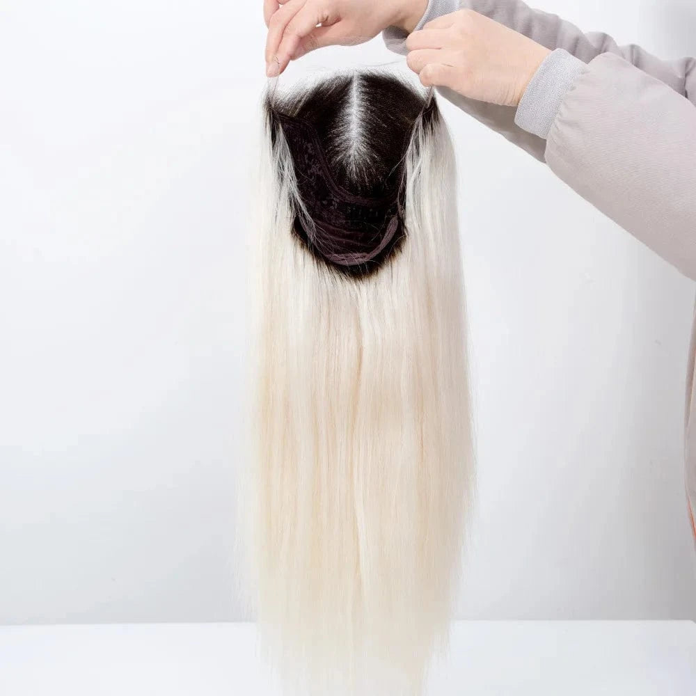 20''22''24'' European Virgin Hair T9# White Blonde Silky Straight Cuticle Aligned 13*6 Hd Lace Front Lace Wig  With Baby Hair