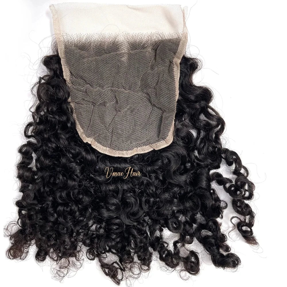 20 Inches / Afro Curly B VMAE Wholesale Cuticle Aligned Raw Vietnamese Hair Afro Kinky Curly Transparent 5*5 HD Lace Closure Human Virgin Extensions