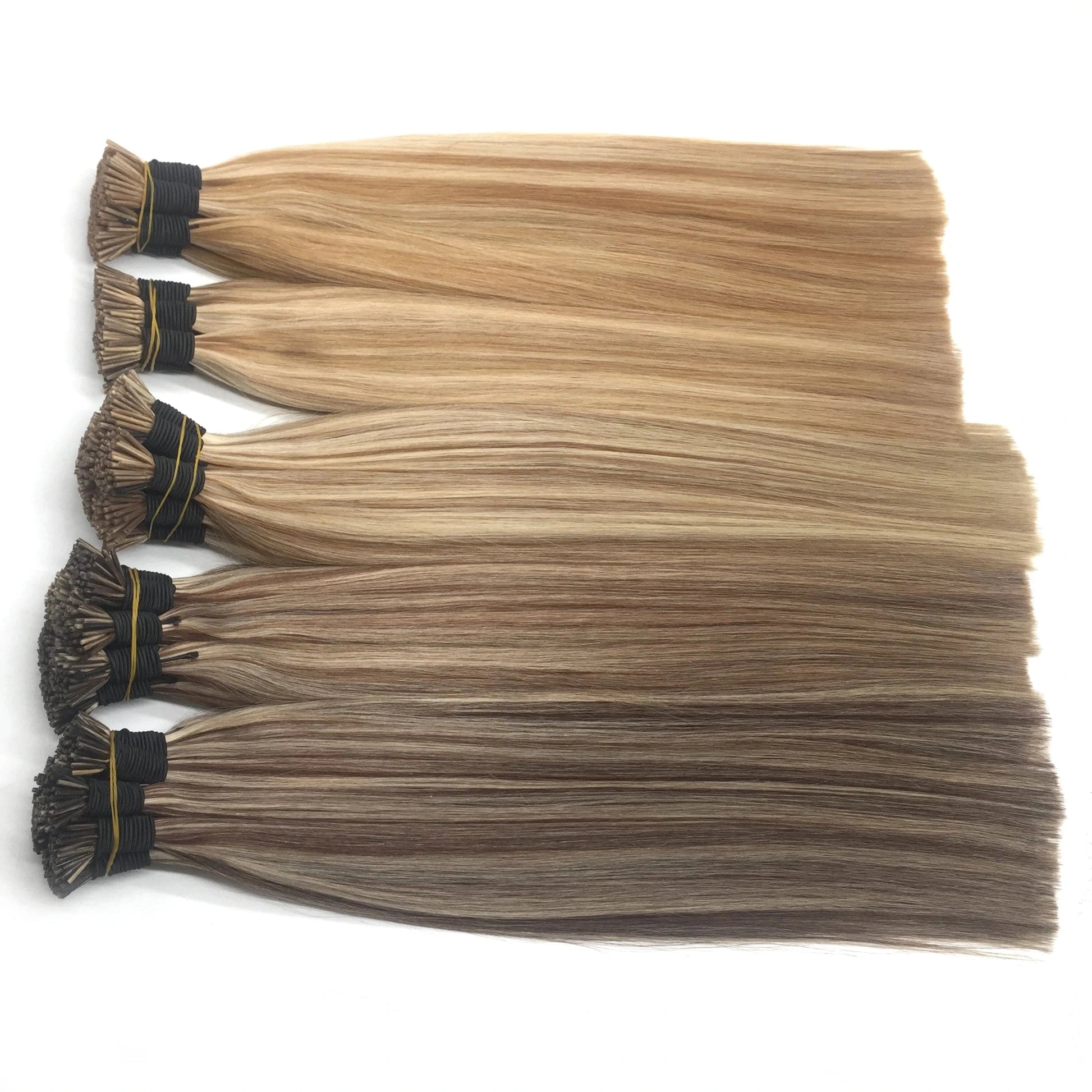 20 Inches / Black Double Drawn Pre-bonded i tip  Hair Extensions Brazilian Natural Cuticle Aligned Remy Virgin 100% Human Hair