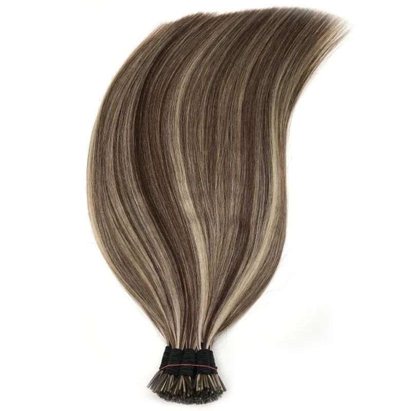 20 Inches / Black Double Drawn Pre-bonded i tip  Hair Extensions Brazilian Natural Cuticle Aligned Remy Virgin 100% Human Hair