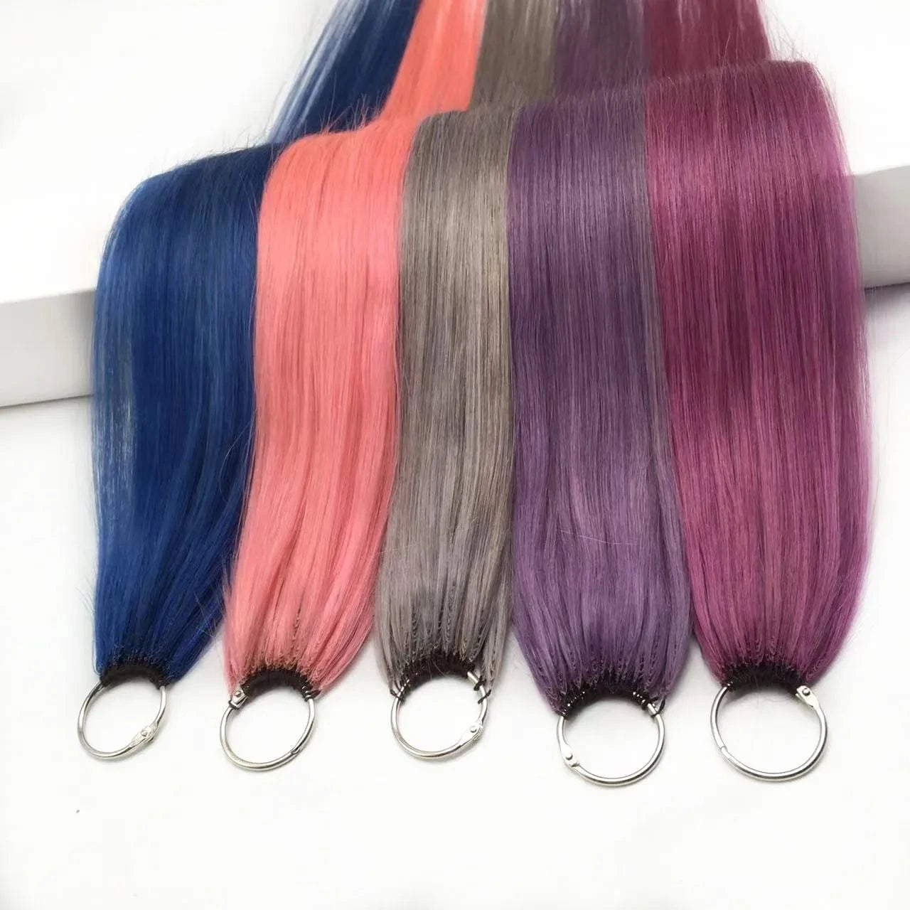 20 Inches / Colourful colours Summer hot sell colourful colours large stock quickly send no MOQ invisible big circle remy feather extension hair