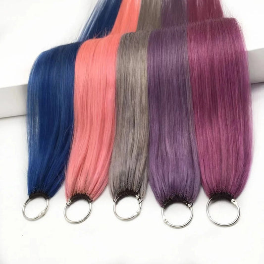 20 Inches / Colourful colours Summer hot sell colourful colours large stock quickly send no MOQ invisible big circle remy feather extension hair