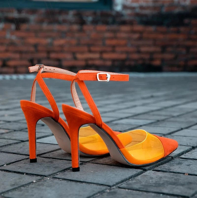 2022 European and American new pointed PVC suede shallow mouth women's thin high heels 9.5cm high heels