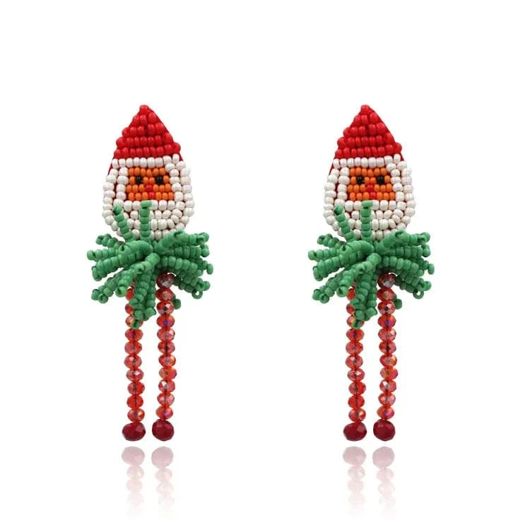 2022  New Cutechristmas ornaments christmas tree earrings bell earrings reindeer Santa Claus Gift earrings