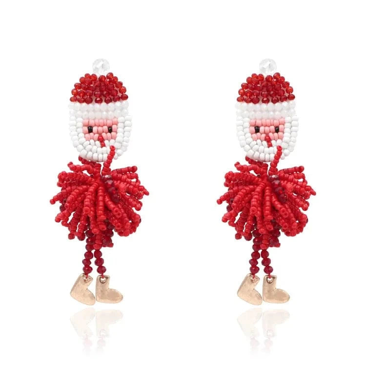 2022  New Cutechristmas ornaments christmas tree earrings bell earrings reindeer Santa Claus Gift earrings