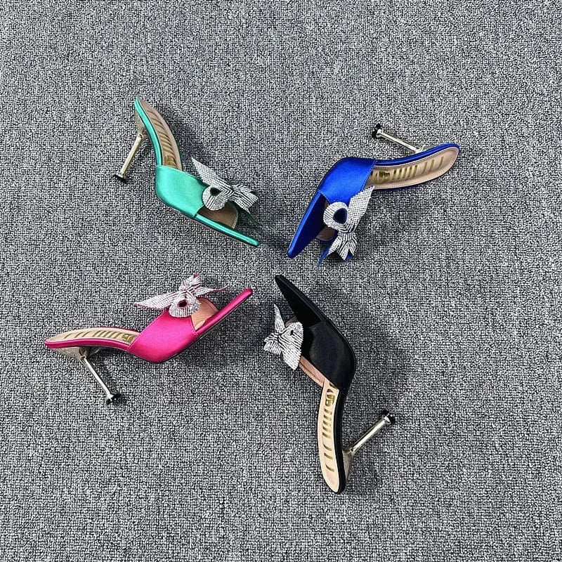 2022 New Female Pointed-toe High Heels Stilettos Sexy Ladies Outdoor Super High Heel Slippers