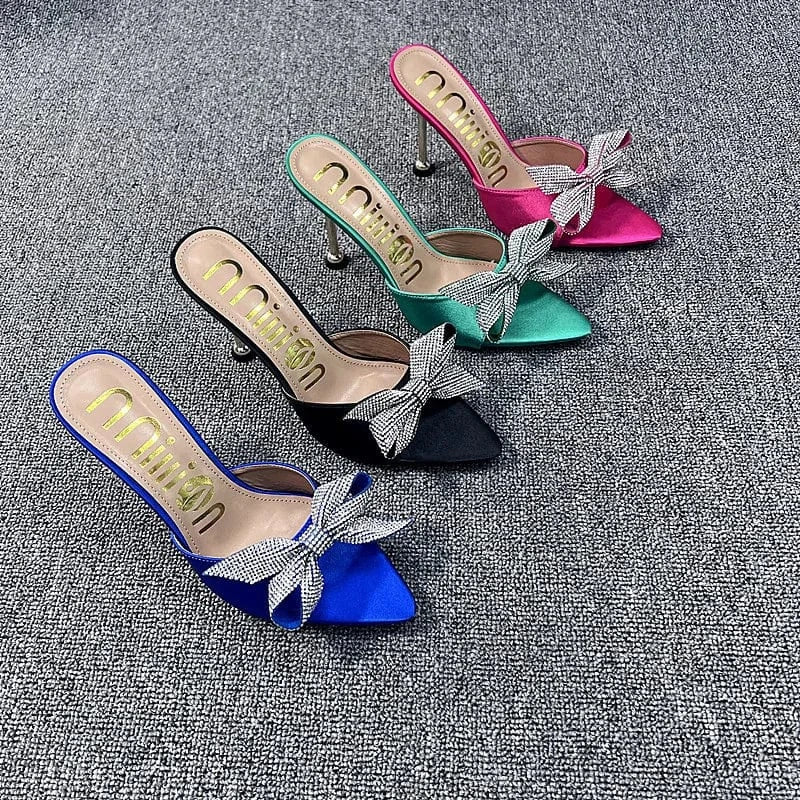 2022 New Female Pointed-toe High Heels Stilettos Sexy Ladies Outdoor Super High Heel Slippers