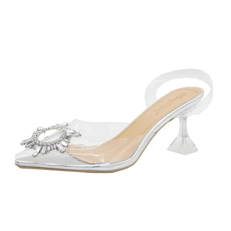 2022 Newest Ladies High Heel Slippers Women Crystal Heel Stiletto Sandals