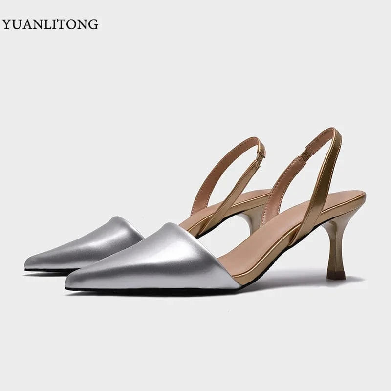 2022 Women Pointed-toe Daily High Heels Stilettos Female Shallow Ankle Strap Dress Fashion Sandals