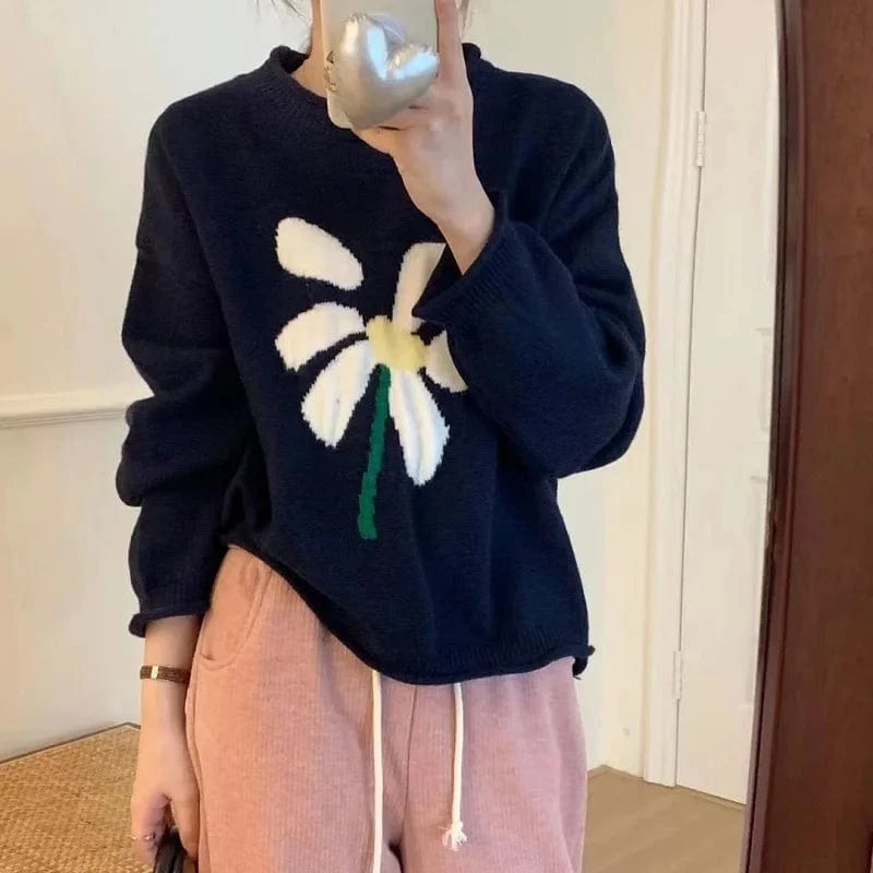 2023 autumn new high-quality fashion women's loose crew-neck sweater