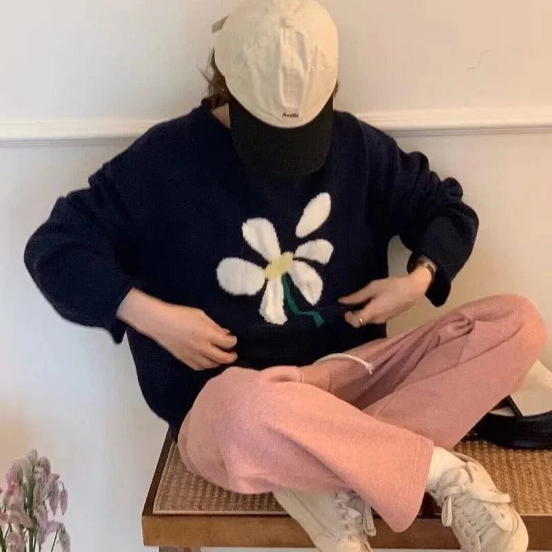 2023 autumn new high-quality fashion women's loose crew-neck sweater