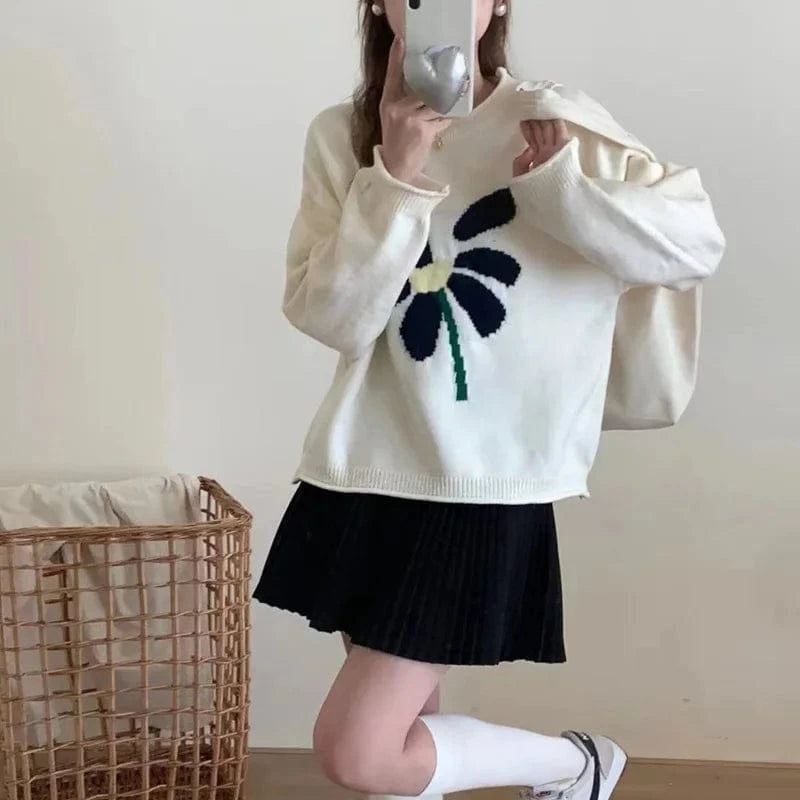 2023 autumn new high-quality fashion women's loose crew-neck sweater