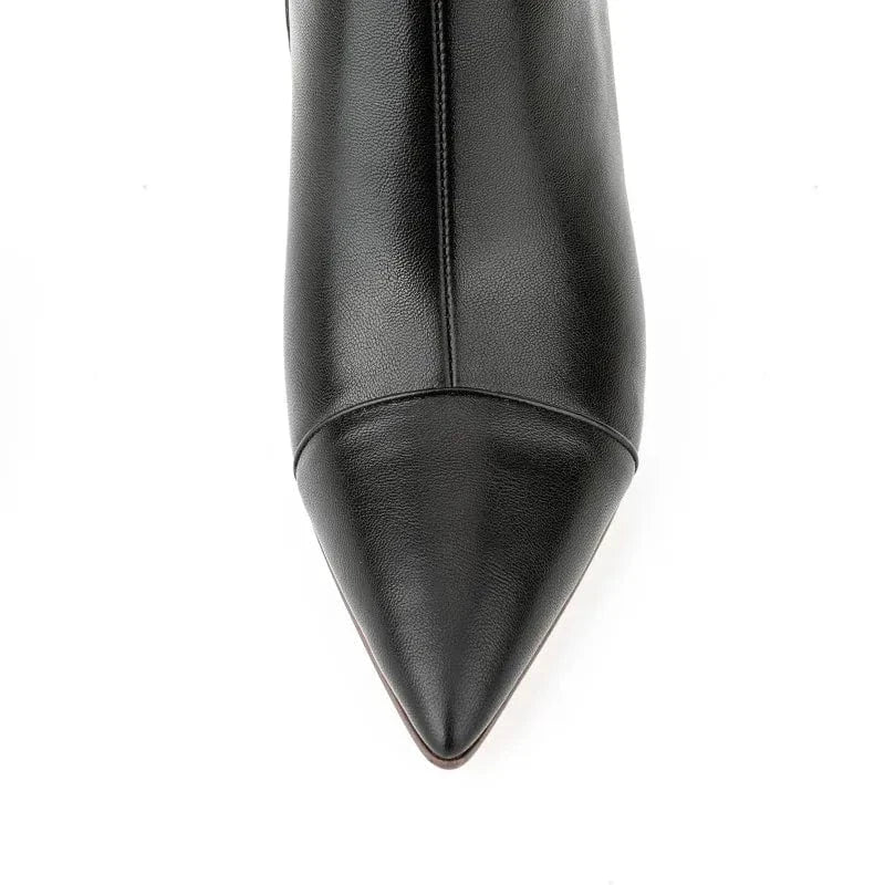 2023 Botas Mujer Ladies Classic High Heels Short Boots Dress Shoes Women Side Zipper Pointy Toe Stiletto Heels Ankle Boots