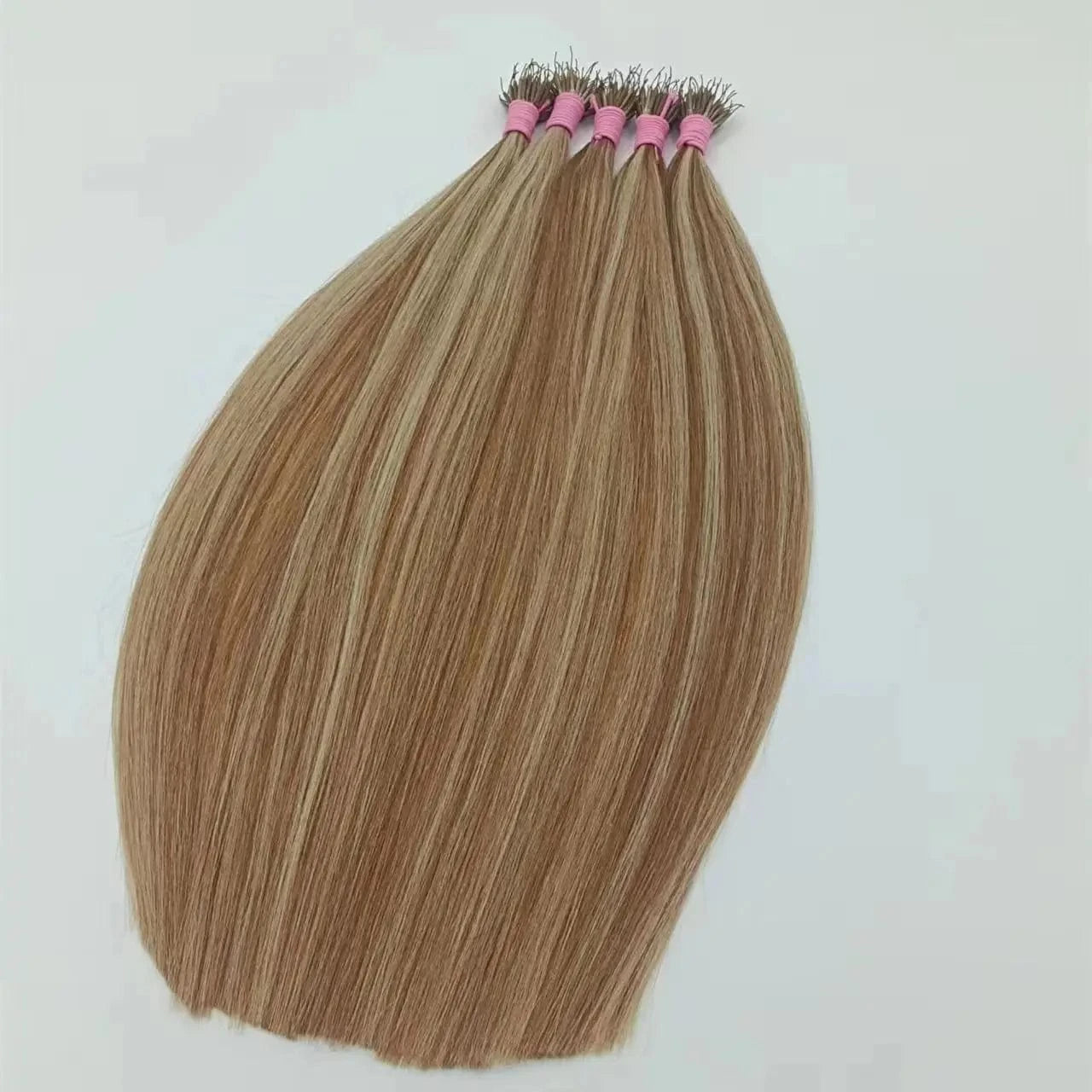2023 hot sell  piano color #6/613  nylon thread raw brazilian virgin cuticle aligned hair  wholesale  i tip hair
