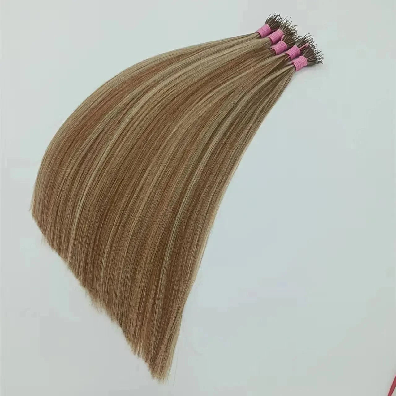 2023 hot sell  piano color #6/613  nylon thread raw brazilian virgin cuticle aligned hair  wholesale  i tip hair