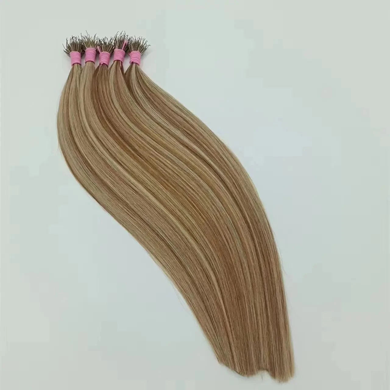 2023 hot sell  piano color #6/613  nylon thread raw brazilian virgin cuticle aligned hair  wholesale  i tip hair
