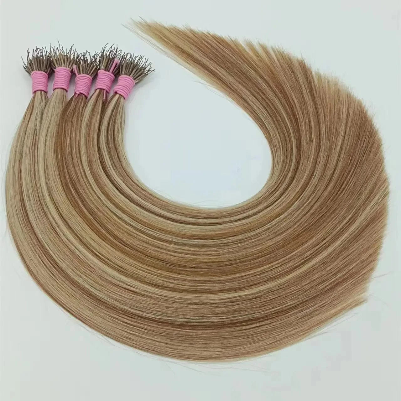 2023 hot sell  piano color #6/613  nylon thread raw brazilian virgin cuticle aligned hair  wholesale  i tip hair