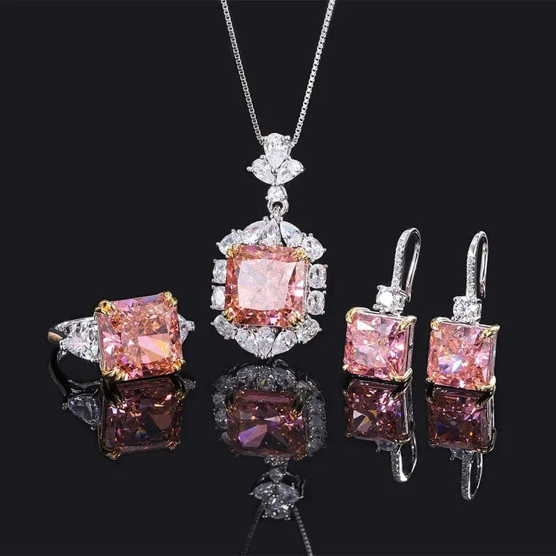 2023 Hot seller Dubai  luxury texture 100% s 925 sterling silver high carbon diamond Wedding jewelry sets