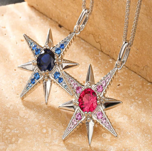 2023 Hot Selling Products 925 Sterling Silver Fashion Jewelry Moissanite Diamond North Star Pendants Necklace for Women