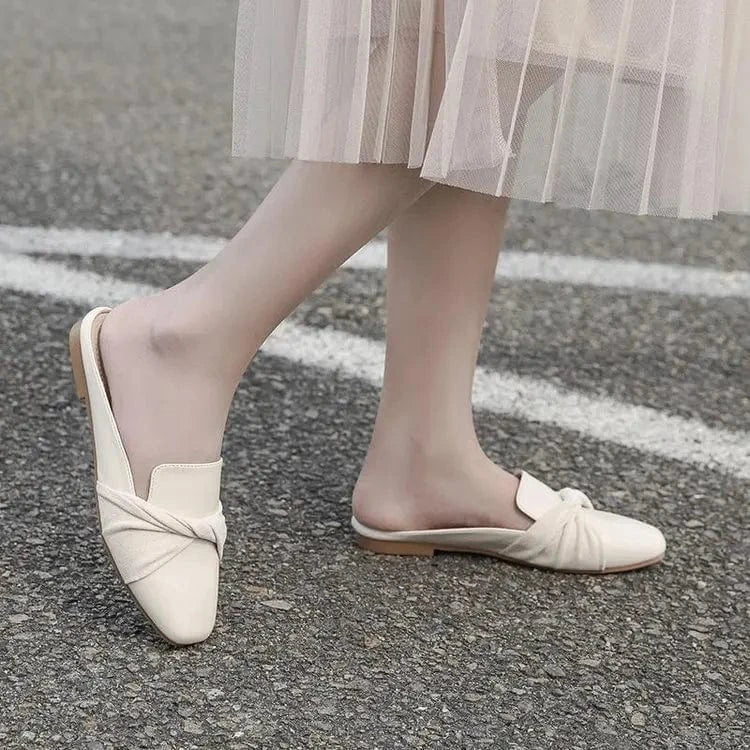 2023 New Arrivals Bowknot Sandals Flat Women Shoes Casual Closed Toe Slippers flat shoes women