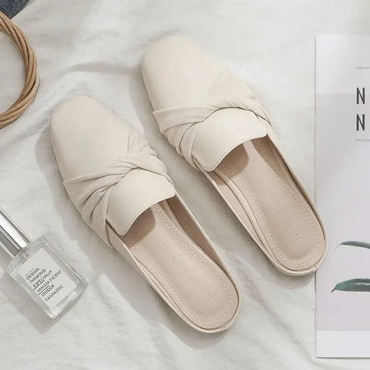 2023 New Arrivals Bowknot Sandals Flat Women Shoes Casual Closed Toe Slippers flat shoes women