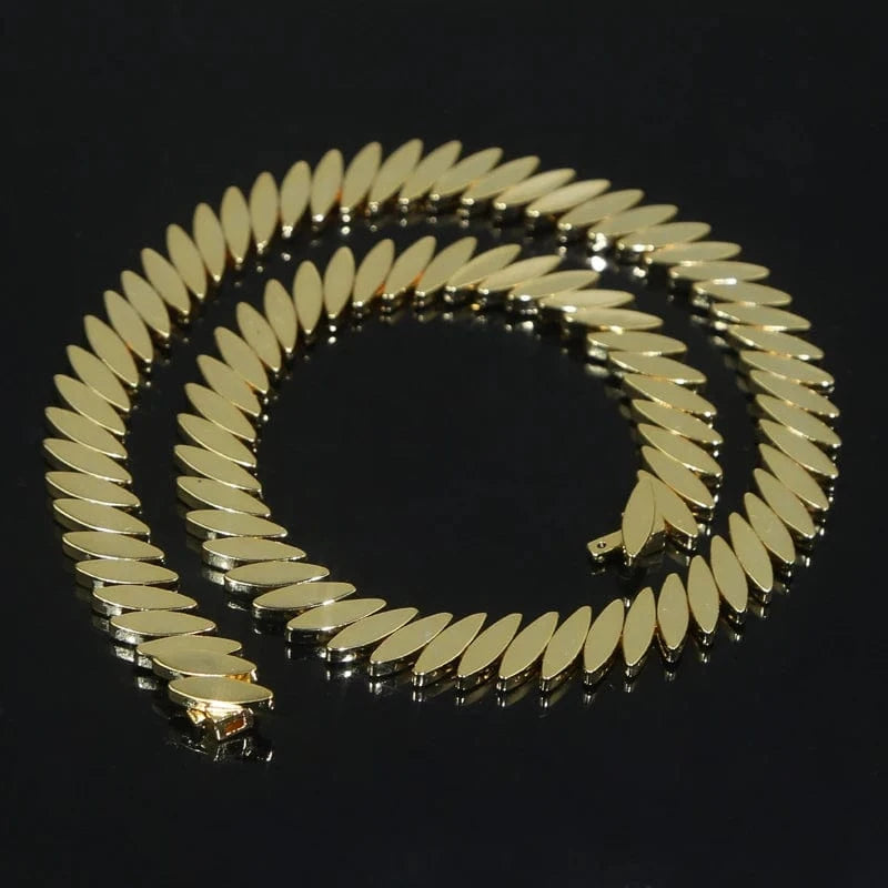 2023 New Arrived Cool Punk Styles High Polished Horse Eye Necklace Bracelet For Women Girl Fashion Jewelry Set