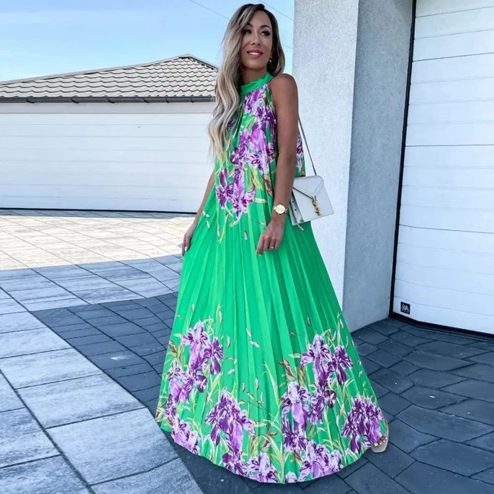 2023 New Design Spring Summer Printed Women's Dress Ethnic Sleeveless Patchwork Long Women Maxi Casual Dresses Clothing