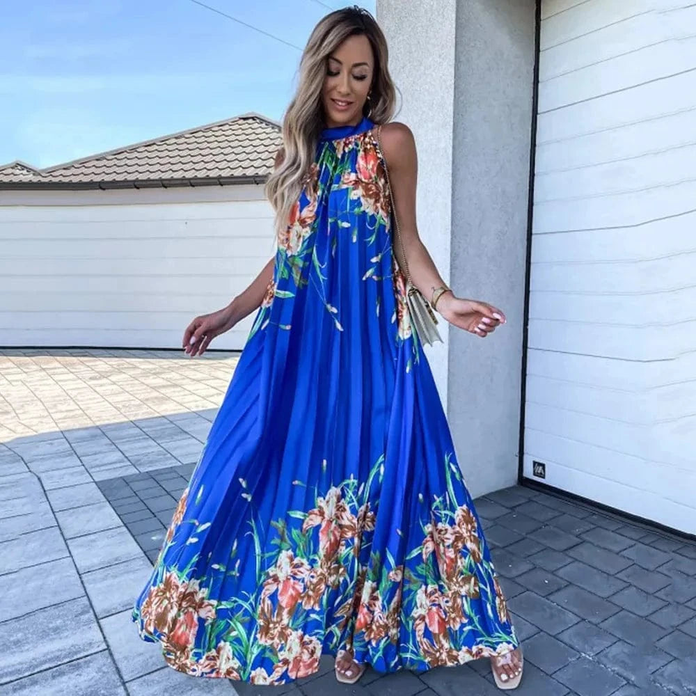 2023 New Design Spring Summer Printed Women's Dress Ethnic Sleeveless Patchwork Long Women Maxi Casual Dresses Clothing