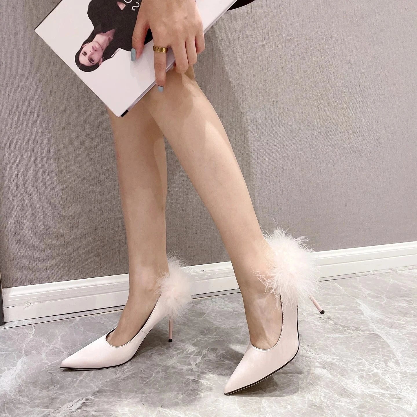 2023 new European and American fashion party party banquet all-match sexy stiletto pointed toe women's shoes