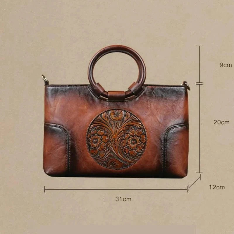 2023 New High Quality Leather Women Handbag Retro Handmade Embossed Shoulder Bag For Women Large Capacity Female Messenger Bags
