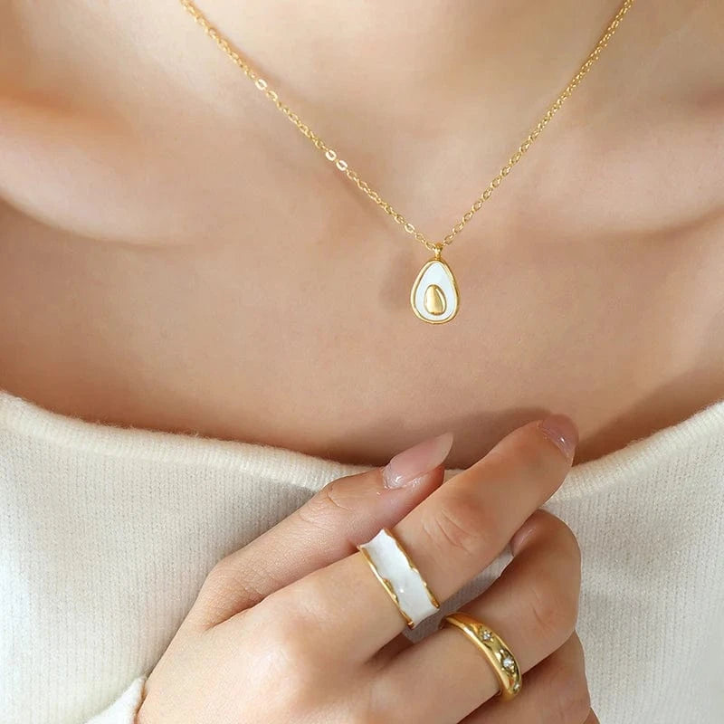 2023 new jewelry personality avocado egg shape necklace earring jewelry sets