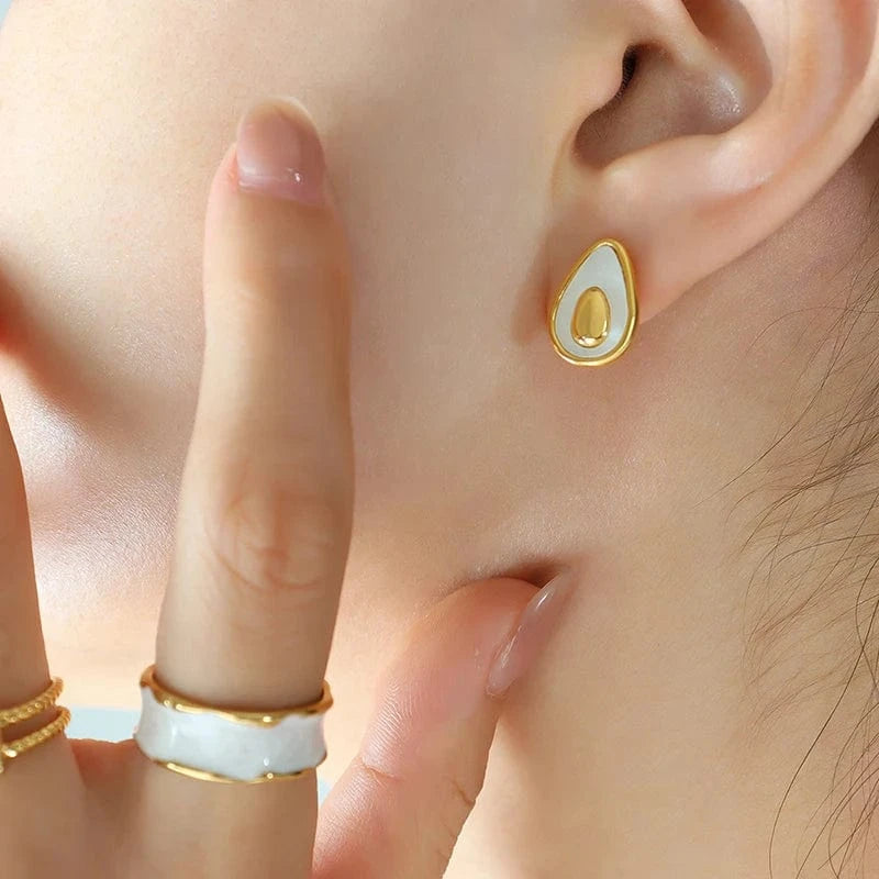 2023 new jewelry personality avocado egg shape necklace earring jewelry sets