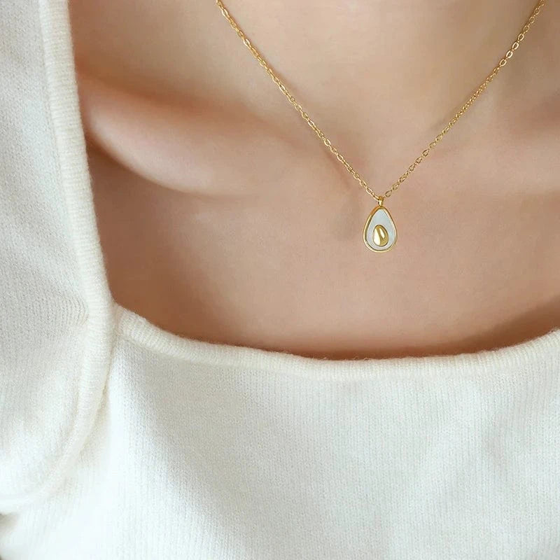 2023 new jewelry personality avocado egg shape necklace earring jewelry sets