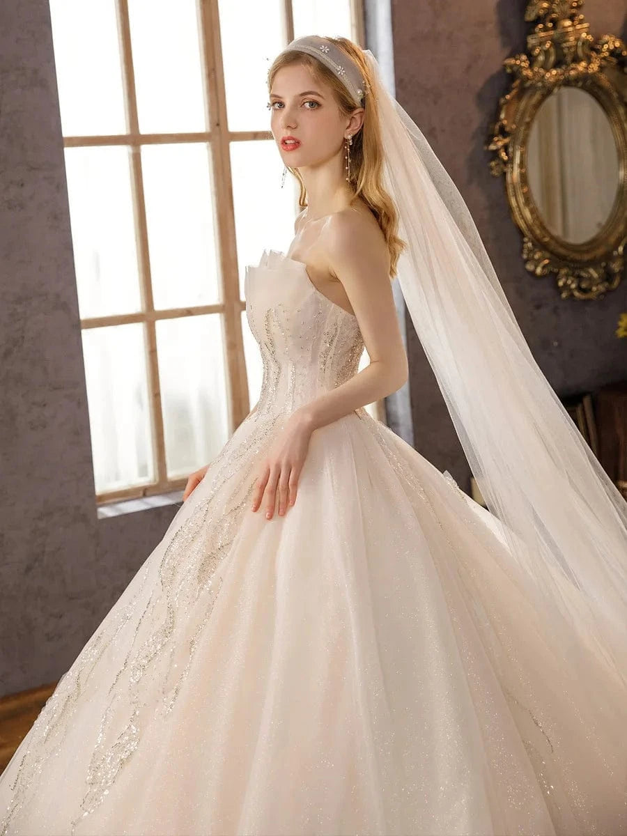 2023 OEM Custom size luxury modest wedding dresses elegant off should wedding dress guest romantic marriage wedding dresses