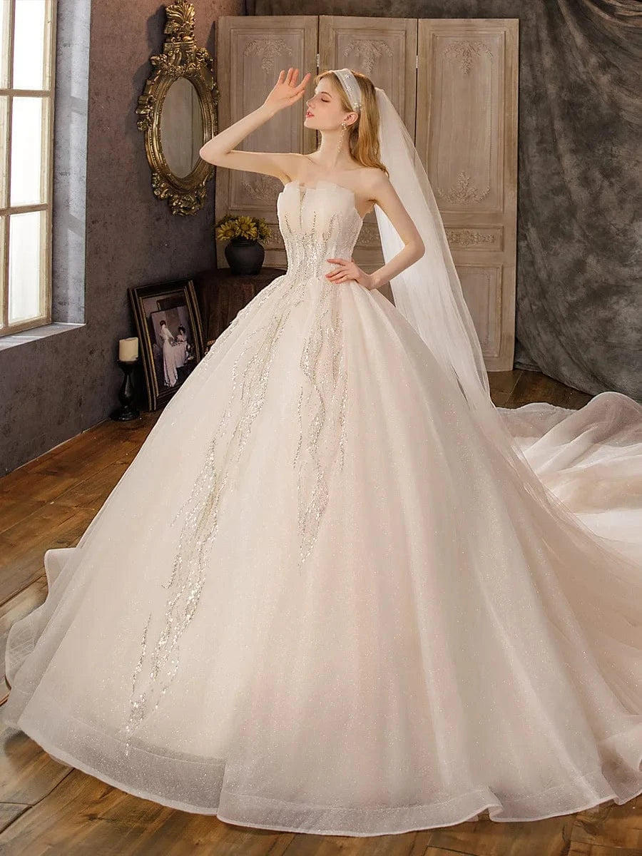 2023 OEM Custom size luxury modest wedding dresses elegant off should wedding dress guest romantic marriage wedding dresses