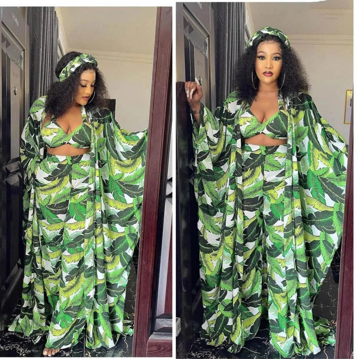 2023 Summer Floral Print 4 Piece Set Women Tops Plus Size Women's Sets Women Pants 4 Piece Sets Kimono