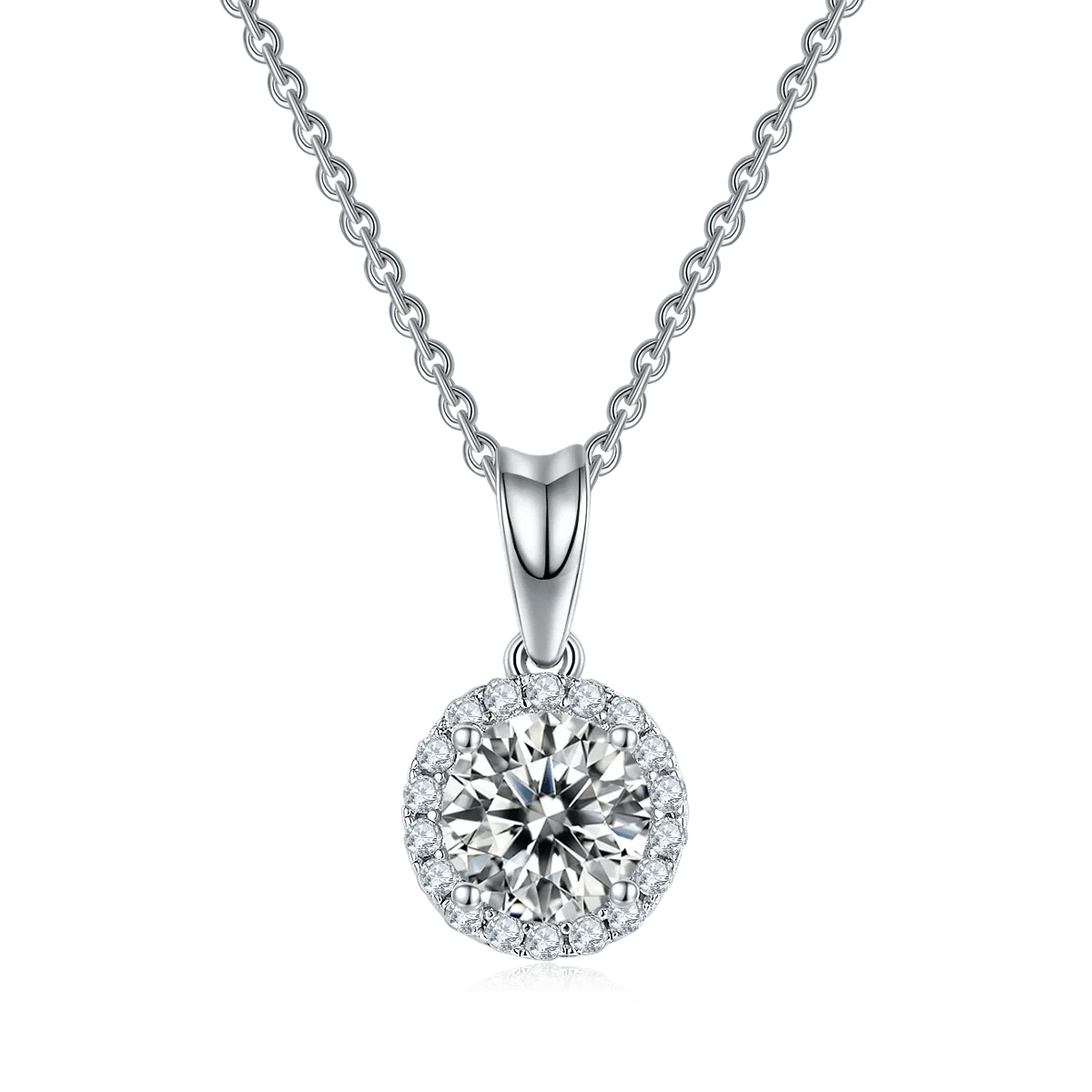 2024 925 Sterling Silver Round Brilliant Cut White D Moissanite Engagement Earring Necklace Jewelry Set For Women