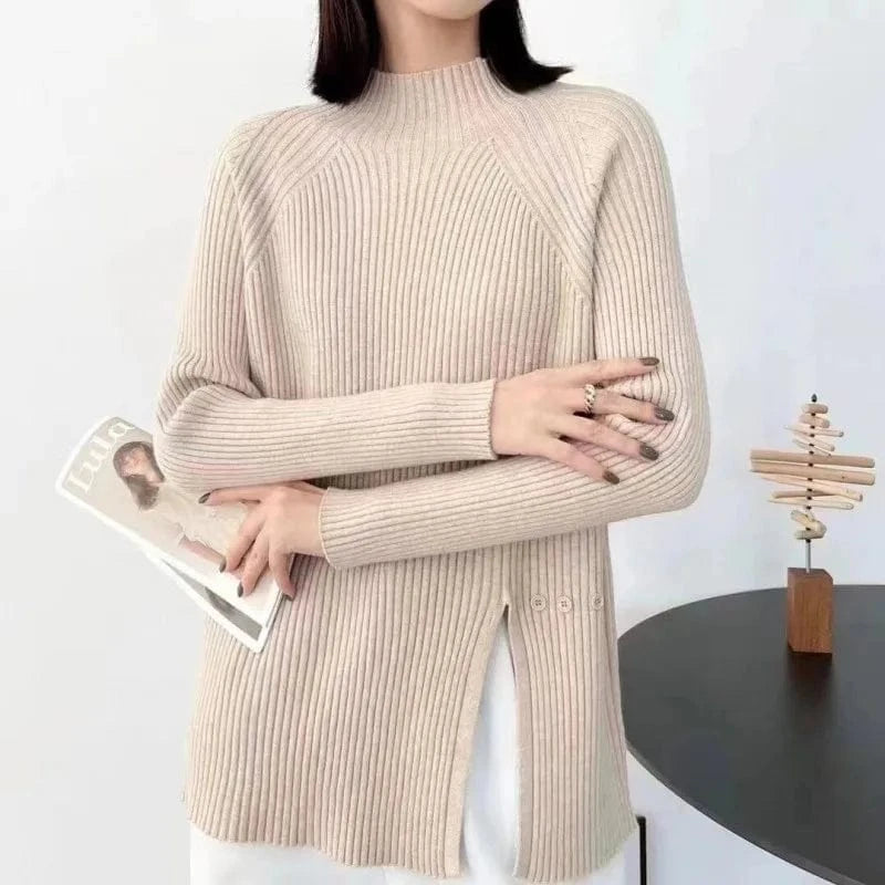 2024 autumn and winter arrivals fashion women's best-selling crew neck high-quality solid color long-sleeved pullover sweater