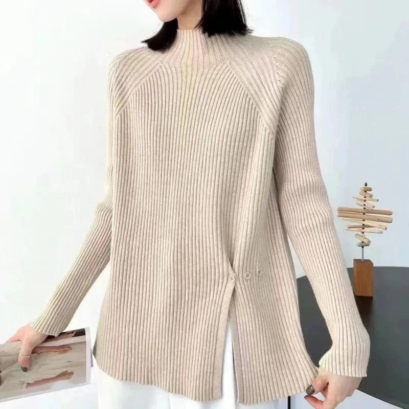 2024 autumn and winter arrivals fashion women's best-selling crew neck high-quality solid color long-sleeved pullover sweater