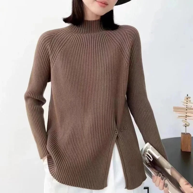2024 autumn and winter arrivals fashion women's best-selling crew neck high-quality solid color long-sleeved pullover sweater
