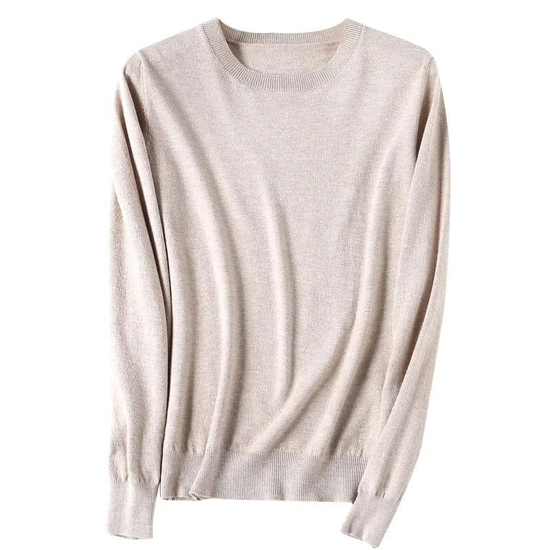 2024 Autumn And Winter New Korean Style Sweater Women's Bottoming Shirt Pullover Thin Long Sleeve All-Match Round Neck Wool