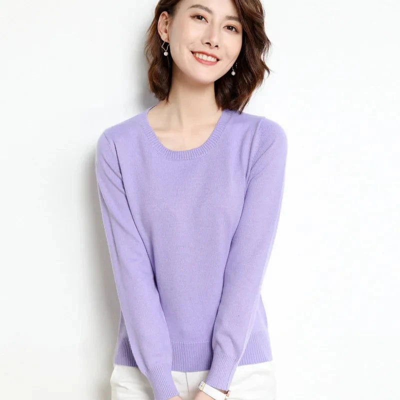 2024 Autumn And Winter New Korean Style Sweater Women's Bottoming Shirt Pullover Thin Long Sleeve All-Match Round Neck Wool