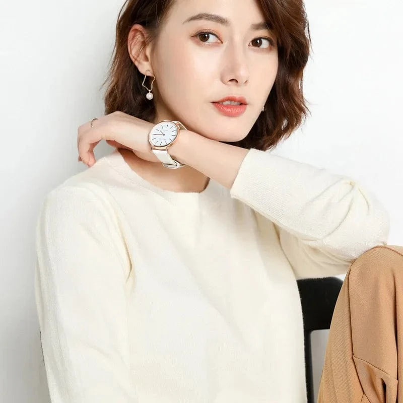 2024 Autumn And Winter New Korean Style Sweater Women's Bottoming Shirt Pullover Thin Long Sleeve All-Match Round Neck Wool