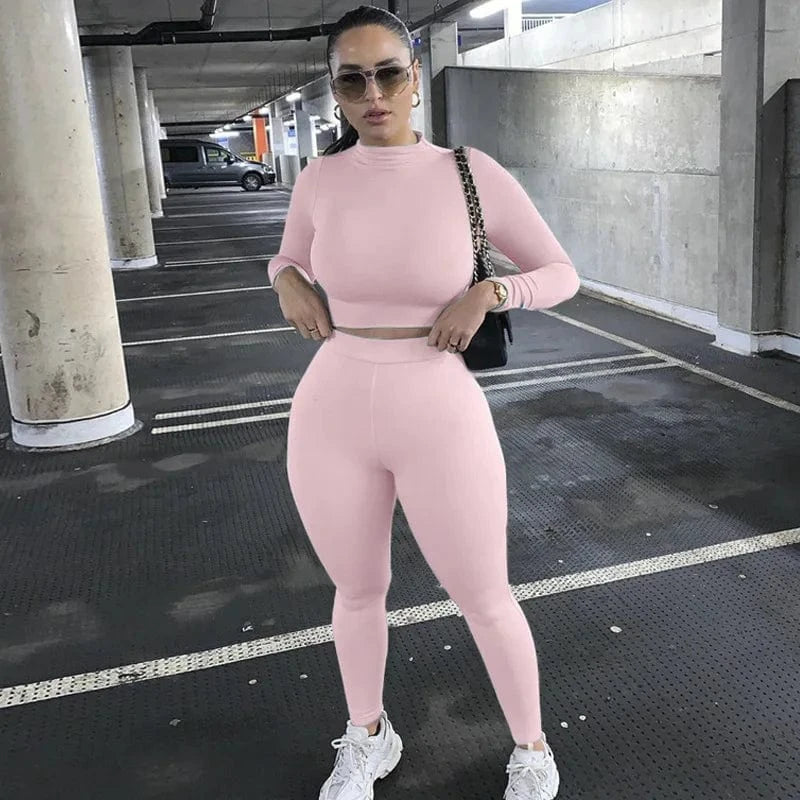 2024 Autumn and winter women's casual two-piece slim long sleeve sports suit
