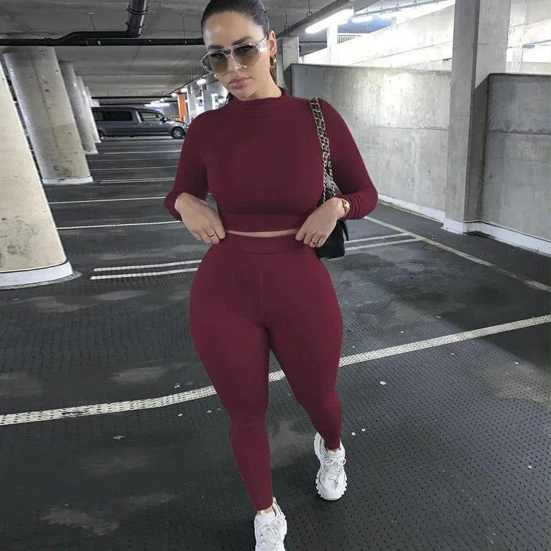 2024 Autumn and winter women's casual two-piece slim long sleeve sports suit