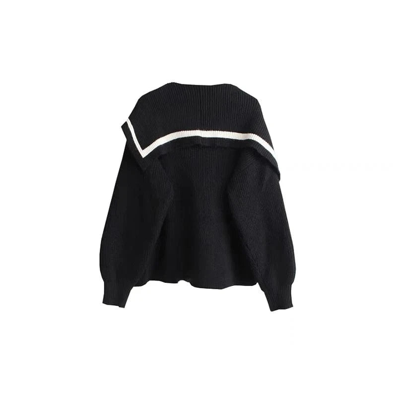 2024 Autumn Fashionable girls turn-down neck long sleeve free size cable knit women sweater