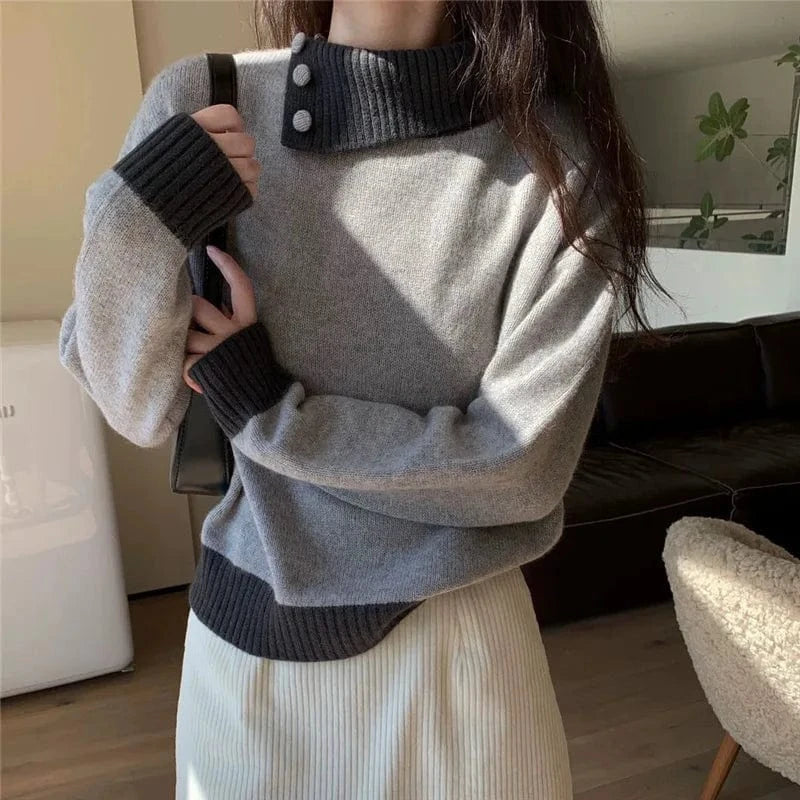 2024 autumn new arrival boat collar long sleeve free style ladies knit jumper