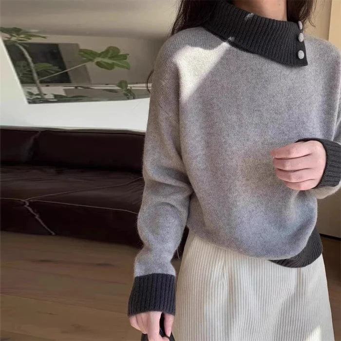 2024 autumn new arrival boat collar long sleeve free style ladies knit jumper