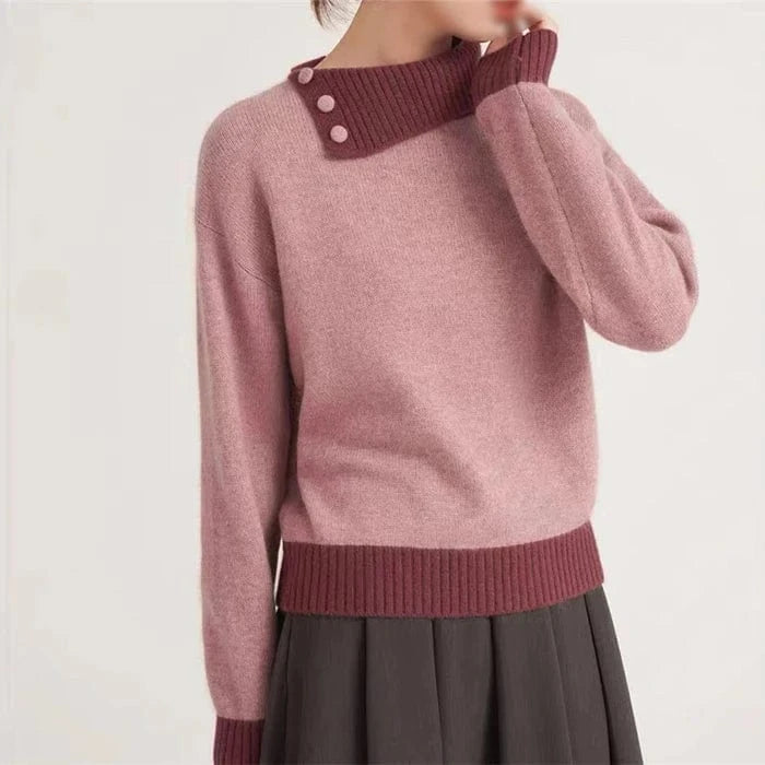 2024 autumn new arrival boat collar long sleeve free style ladies knit jumper