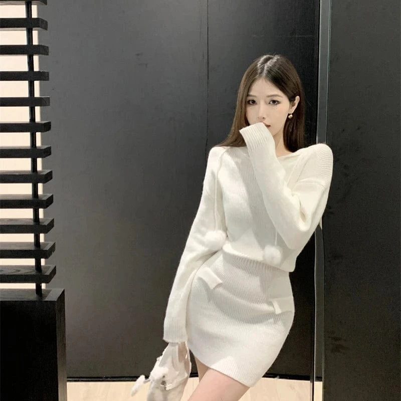 2024 autumn new arrival ladies long sleeve body fit sexy short sweater dress